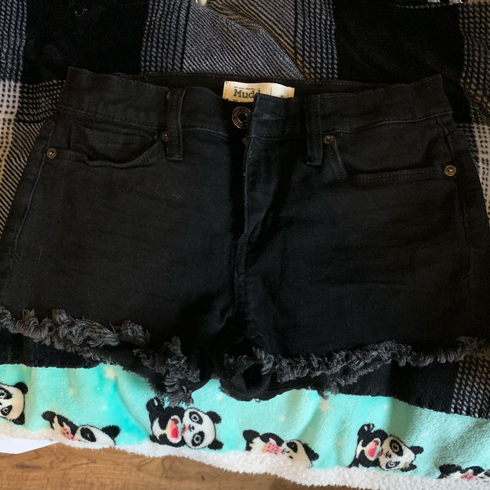 Black jean shorts